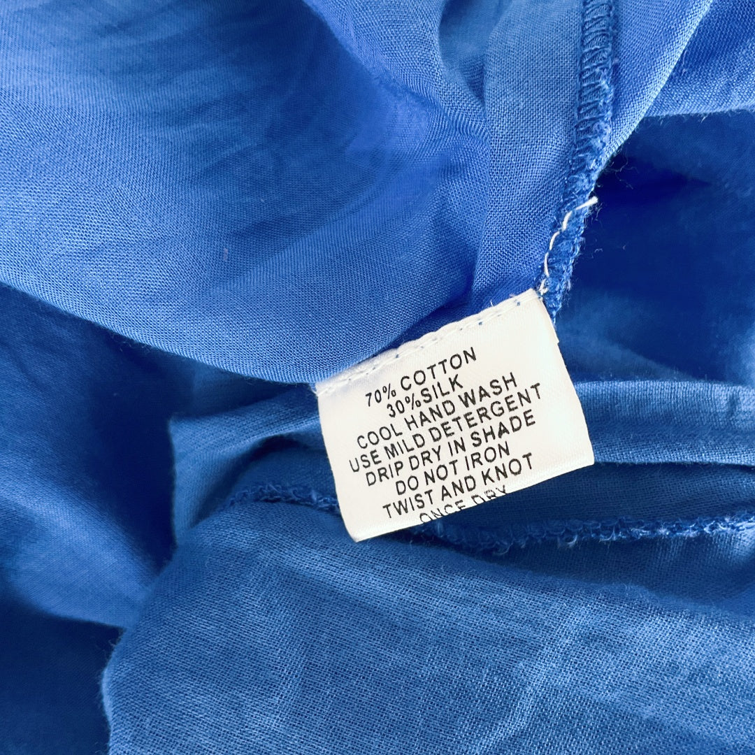 ADRIFT - Blue Cotton & Silk Dress - Size S