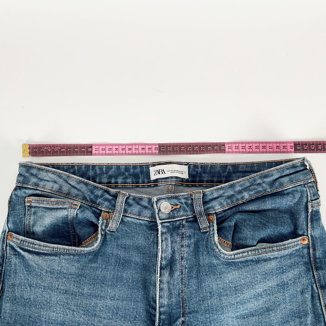 ZARA - Straight Leg Blue Jeans - Size EUR 42