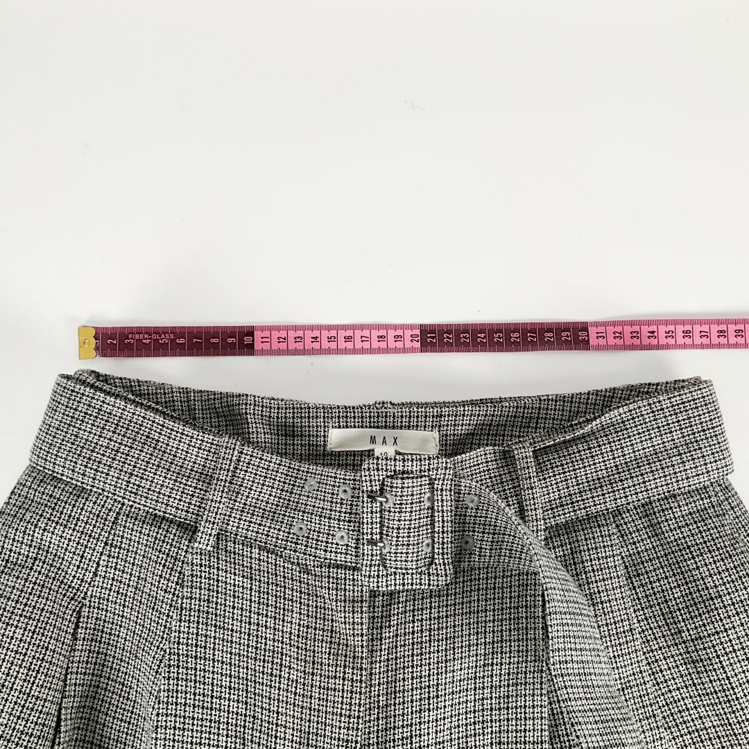 MAX - Wide Leg Linen Blend Pants - Grey - Size 10