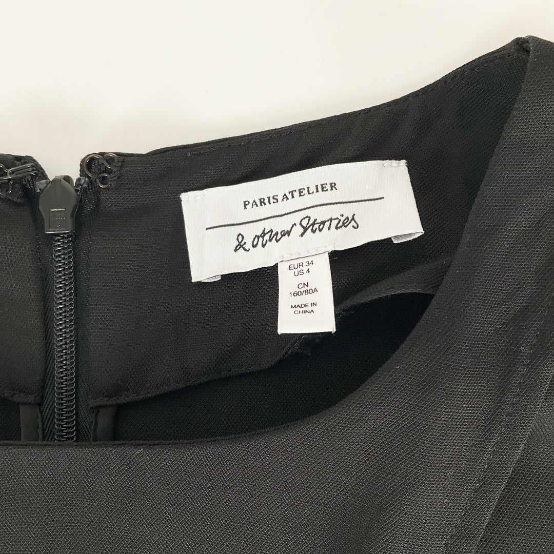 PARISATELIER - Tie Front Long Sleeve Top - Black - Size EUR 34
