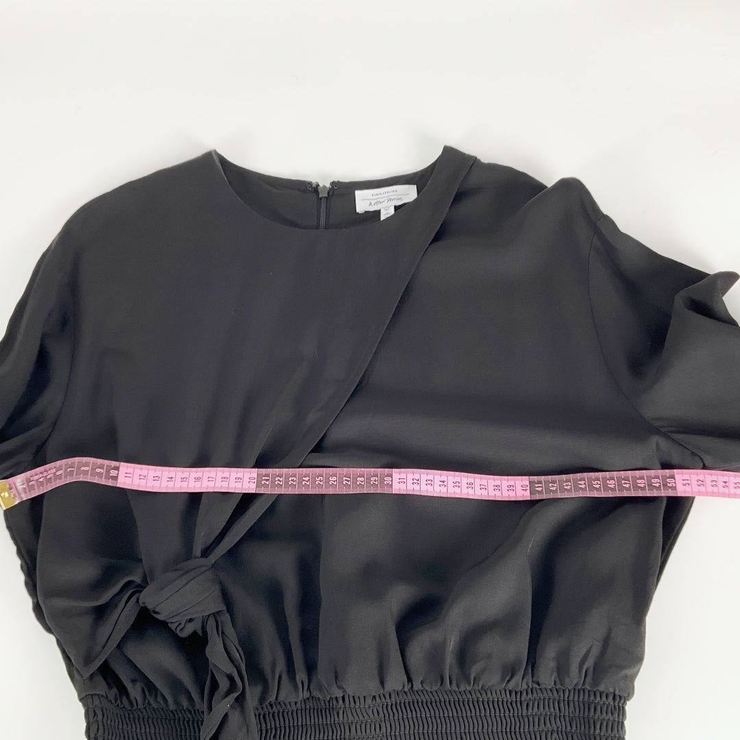 PARISATELIER - Tie Front Long Sleeve Top - Black - Size EUR 34