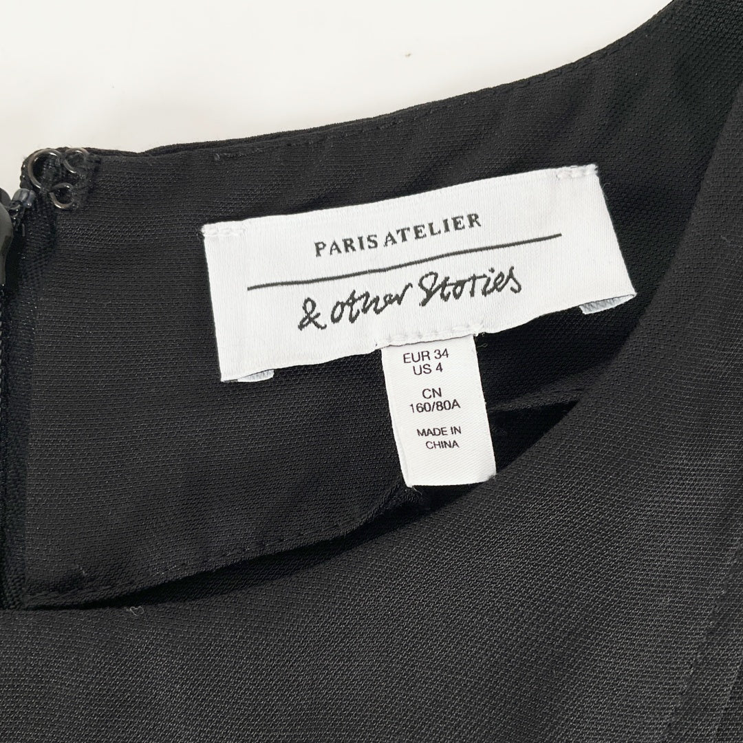 PARISATELIER - Tie Front Long Sleeve Top - Black - Size EUR 34