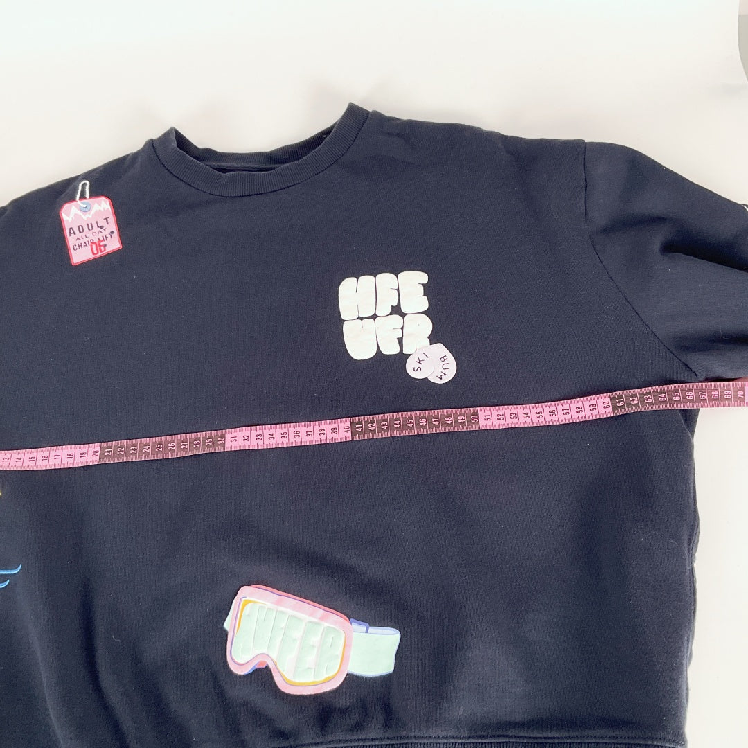HUFFER - "Have a Nice Day" Graphic Sweatshirt - Navy - Size 12