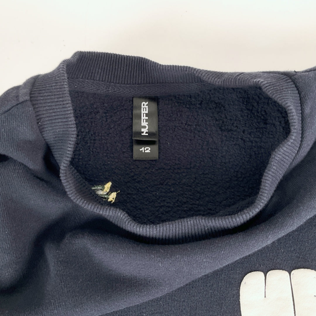 HUFFER - "Have a Nice Day" Graphic Sweatshirt - Navy - Size 12