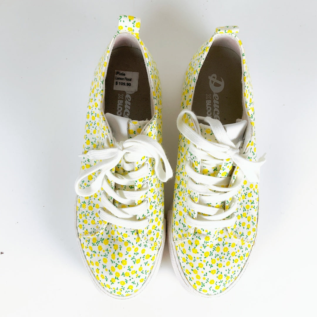 Deuce - Women's Yellow Flower Sneakers