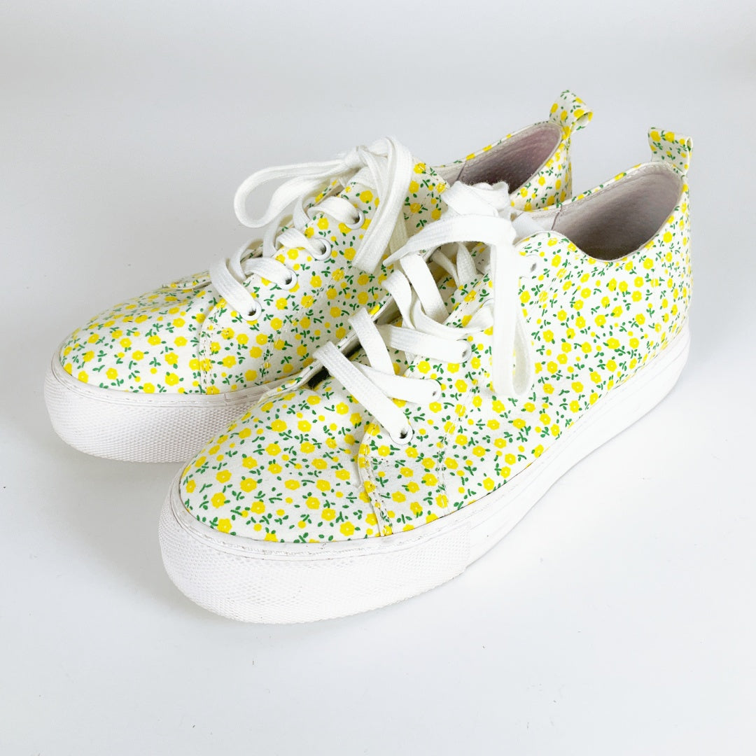Deuce - Women's Yellow Flower Sneakers