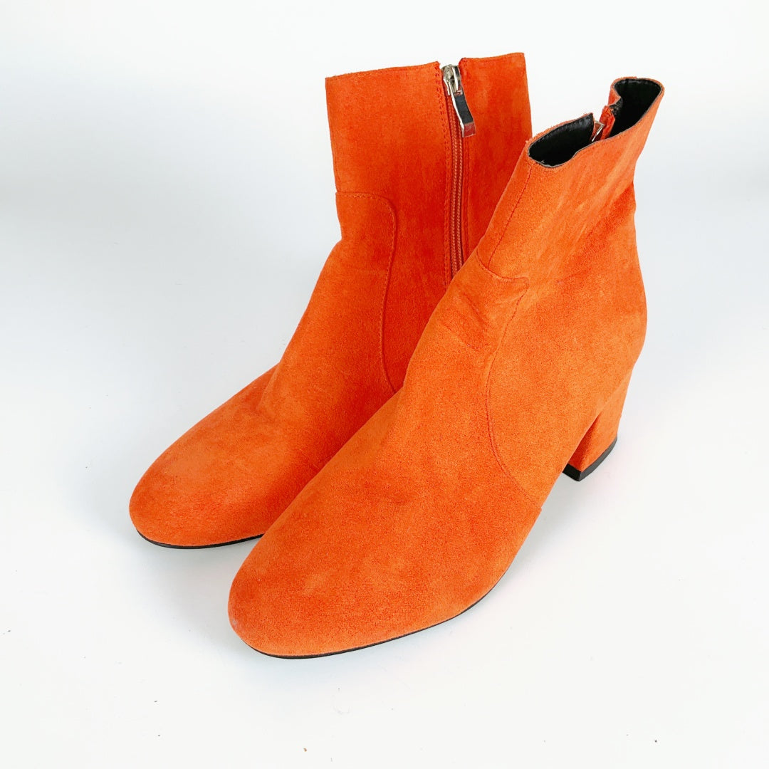 Los Cabos - Stevie Orange Suede Zip-Up Boots