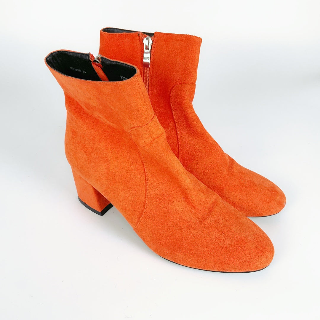 Los Cabos - Stevie Orange Suede Zip-Up Boots