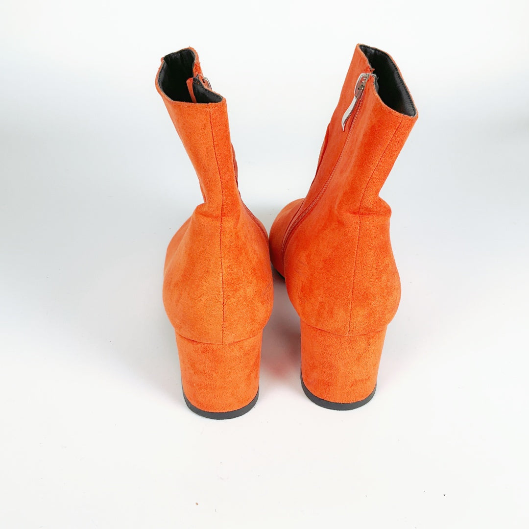 Los Cabos - Stevie Orange Suede Zip-Up Boots