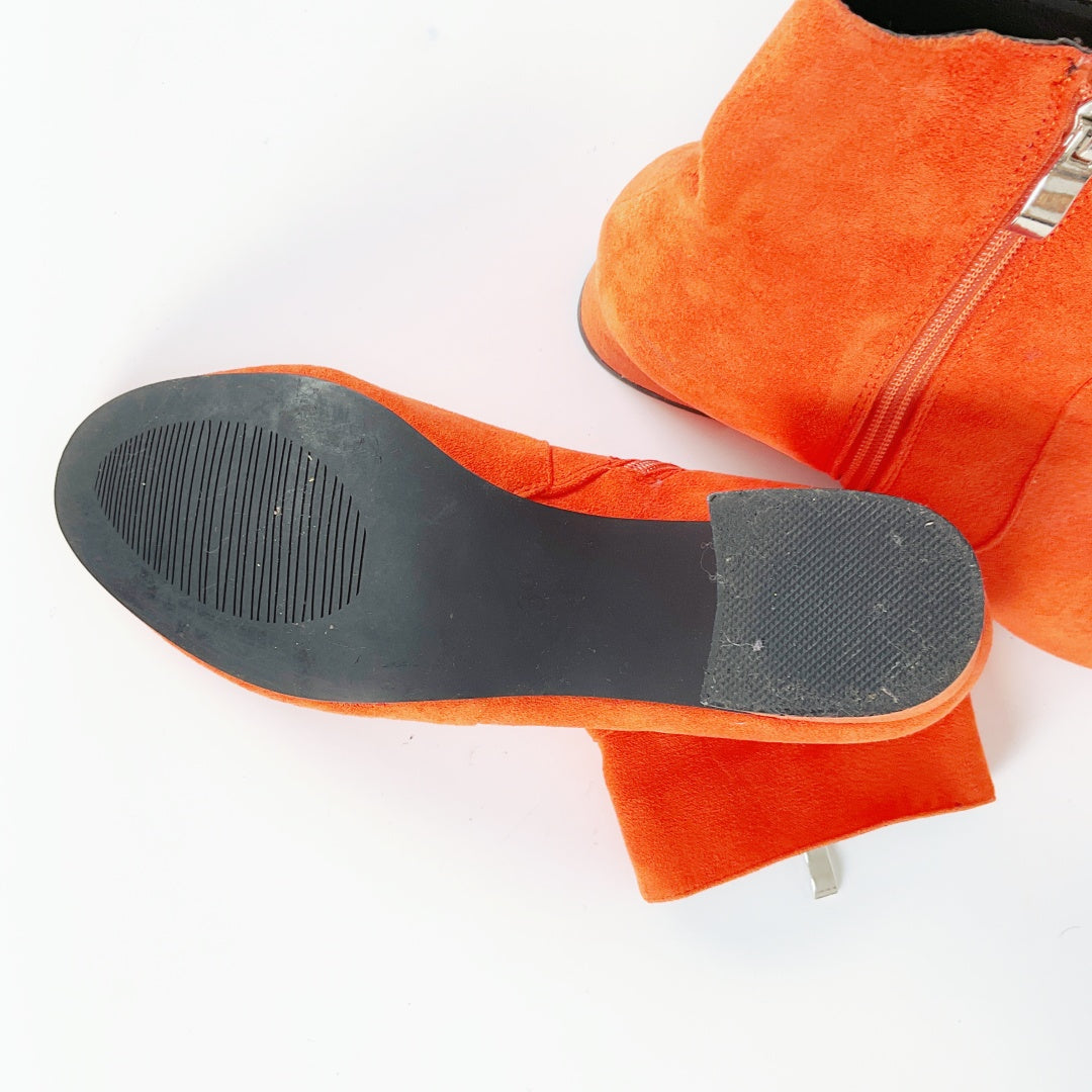Los Cabos - Stevie Orange Suede Zip-Up Boots