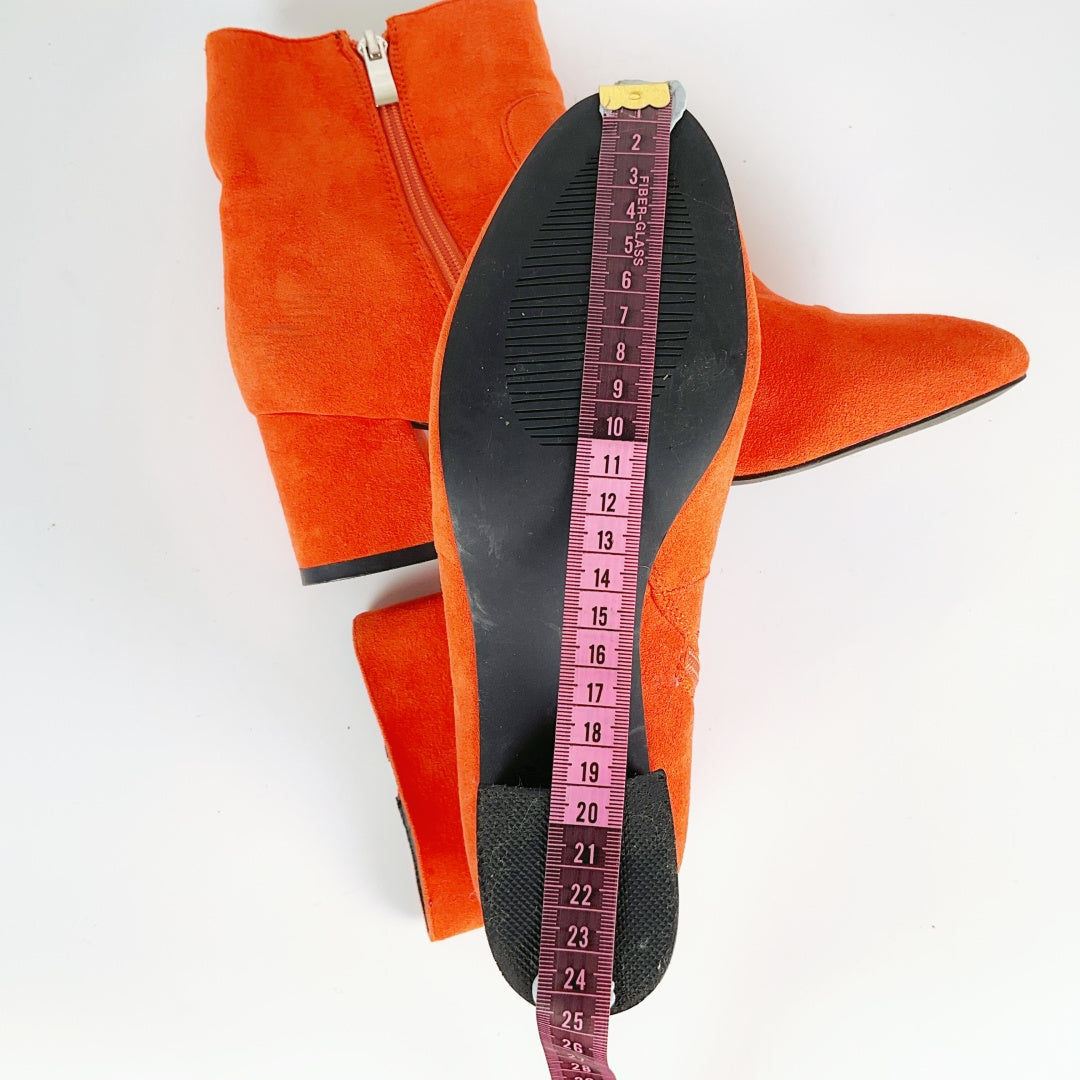 Los Cabos - Stevie Orange Suede Zip-Up Boots