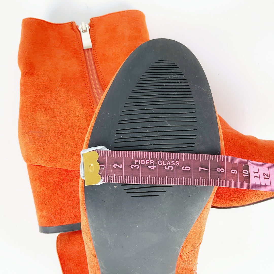 Los Cabos - Stevie Orange Suede Zip-Up Boots