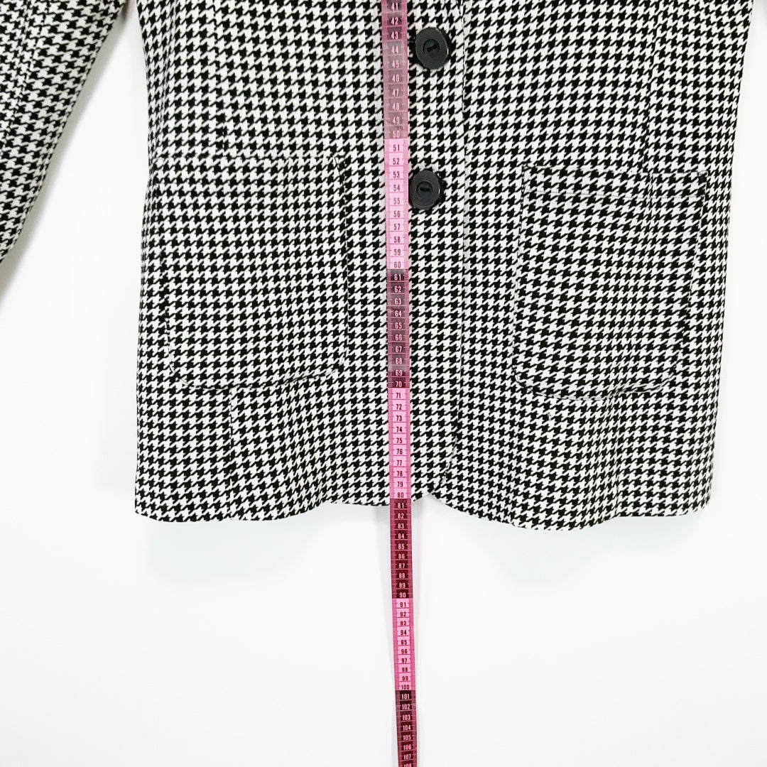 Annah Stretton - Black & White Houndstooth Floral Embroidered Coat