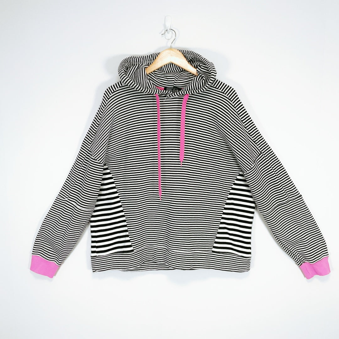 Shine On - Black and White Stripe Hoodie