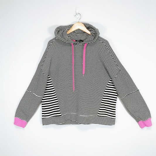 Shine On - Black and White Stripe Hoodie