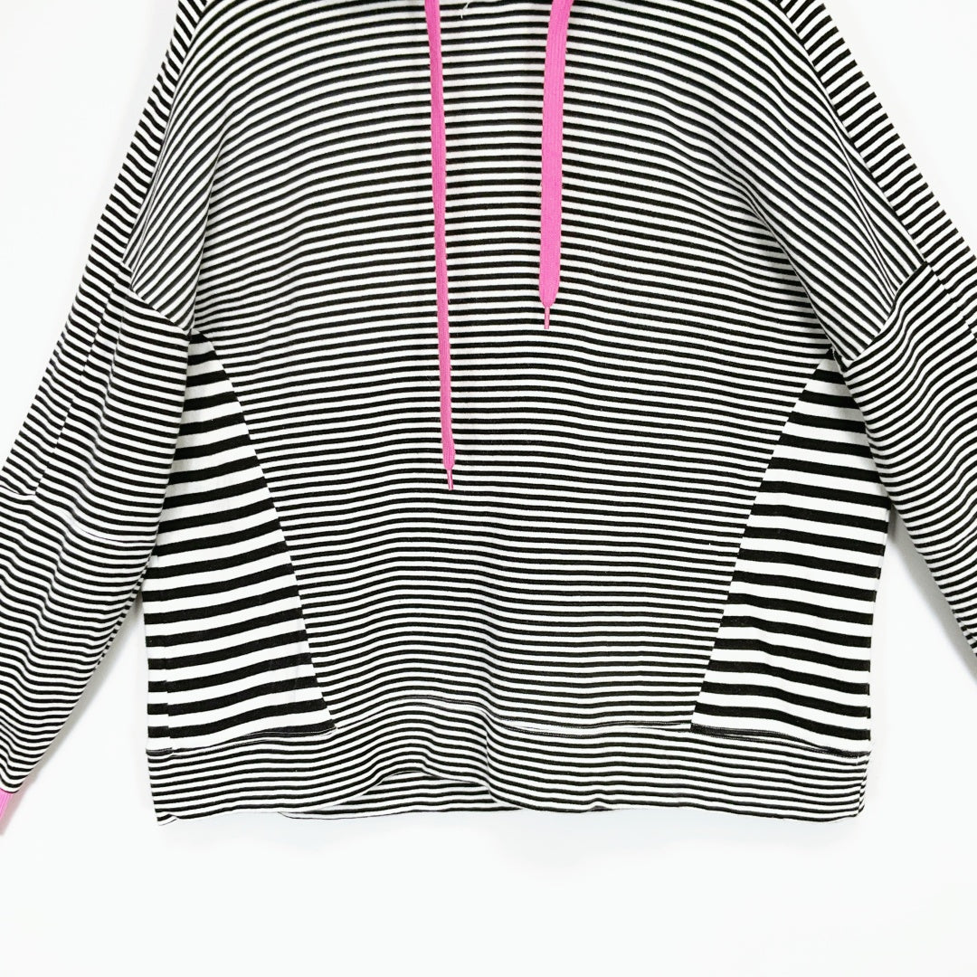 Shine On - Black and White Stripe Hoodie