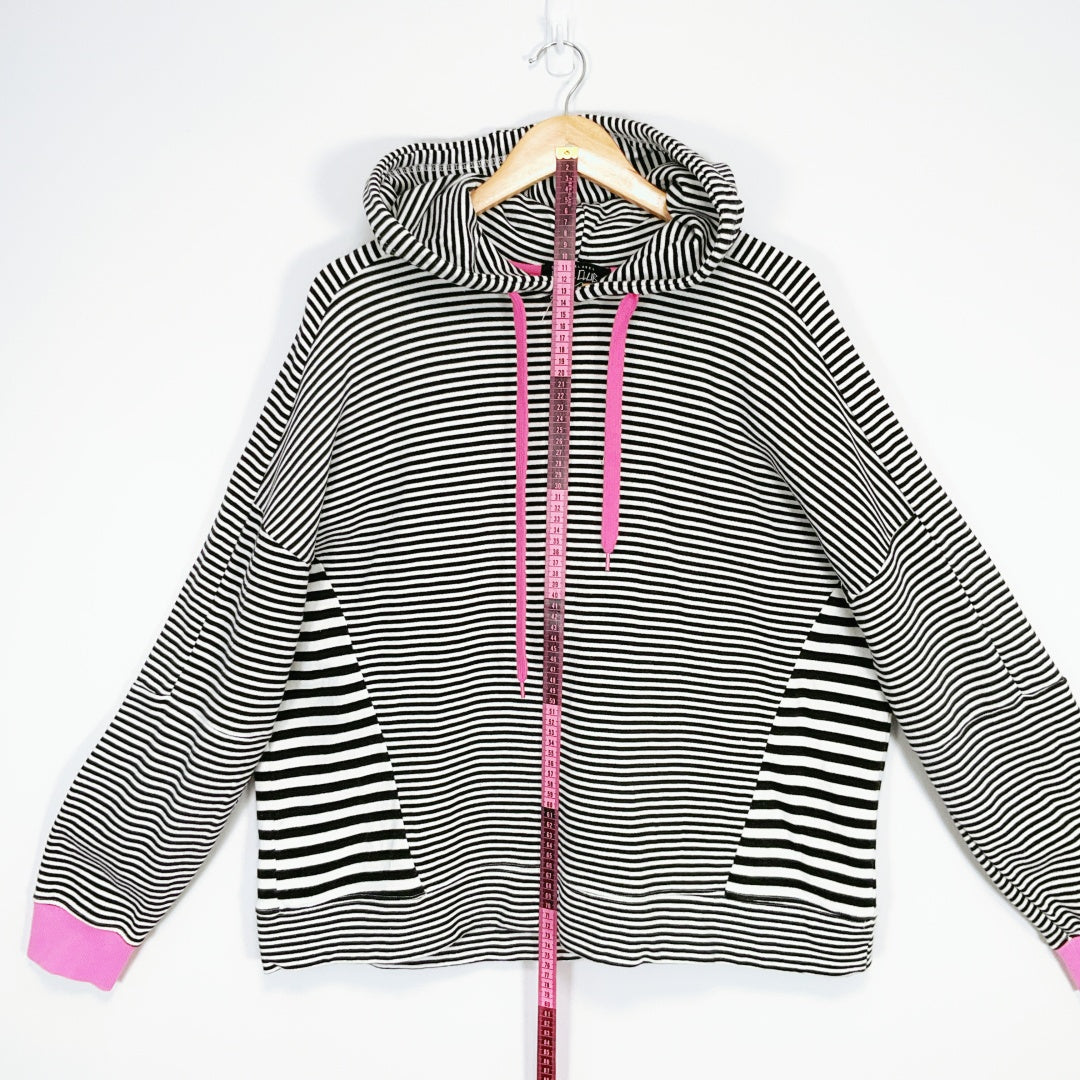 Shine On - Black and White Stripe Hoodie