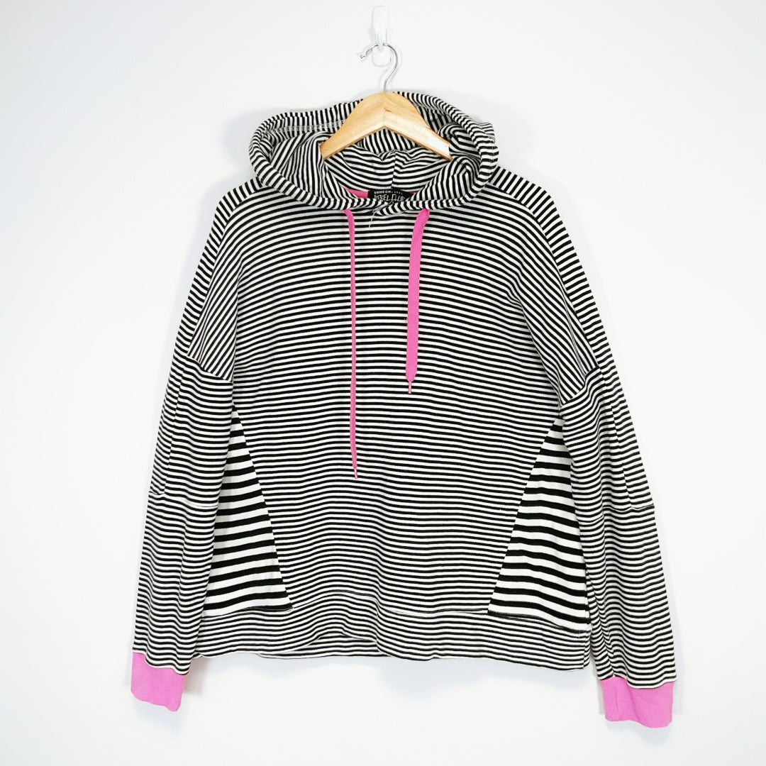 Shine On - Black and White Stripe Hoodie