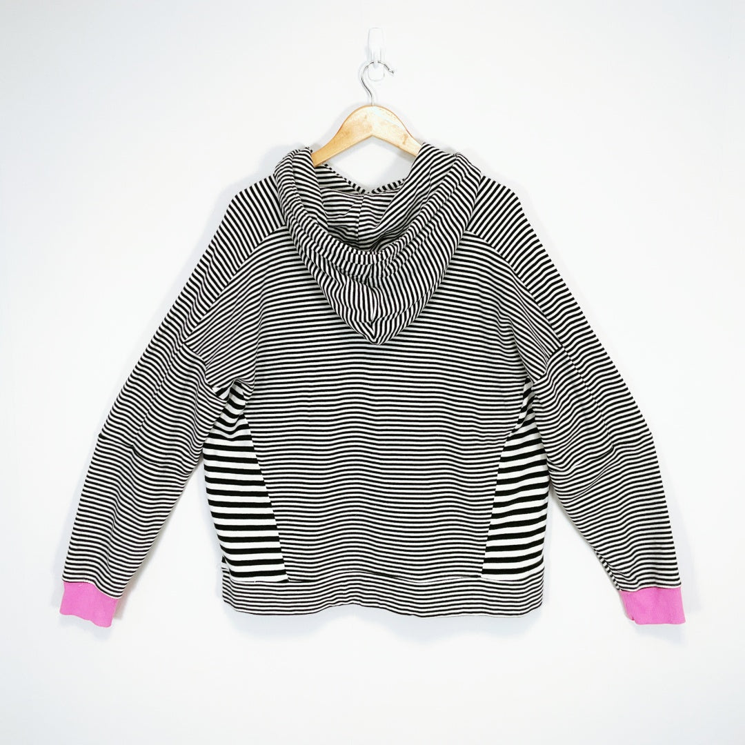 Shine On - Black and White Stripe Hoodie