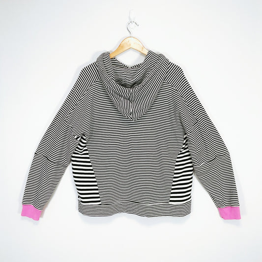 Shine On - Black and White Stripe Hoodie
