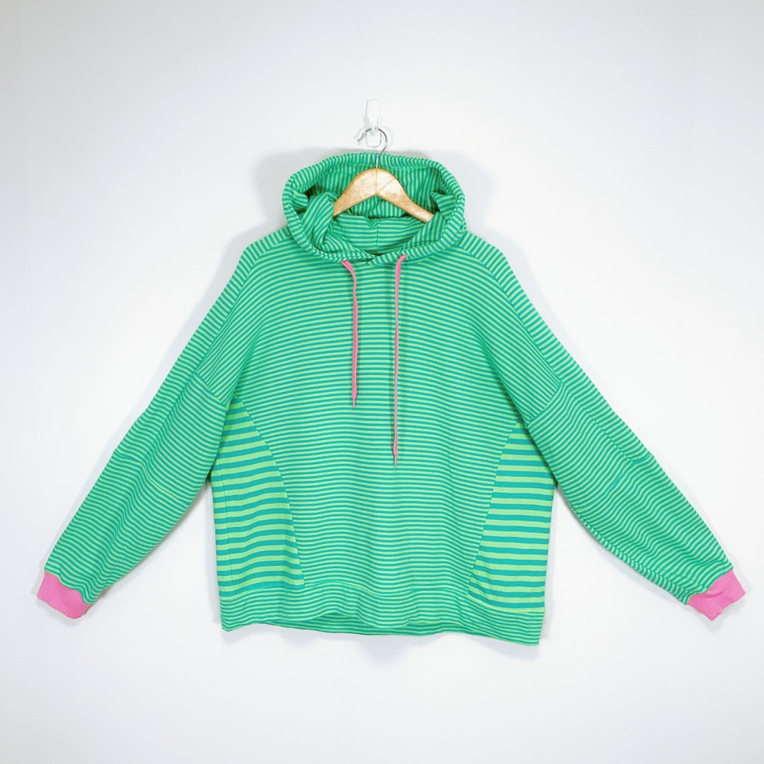 Shine On - Green and Blue Stripe Hoodie