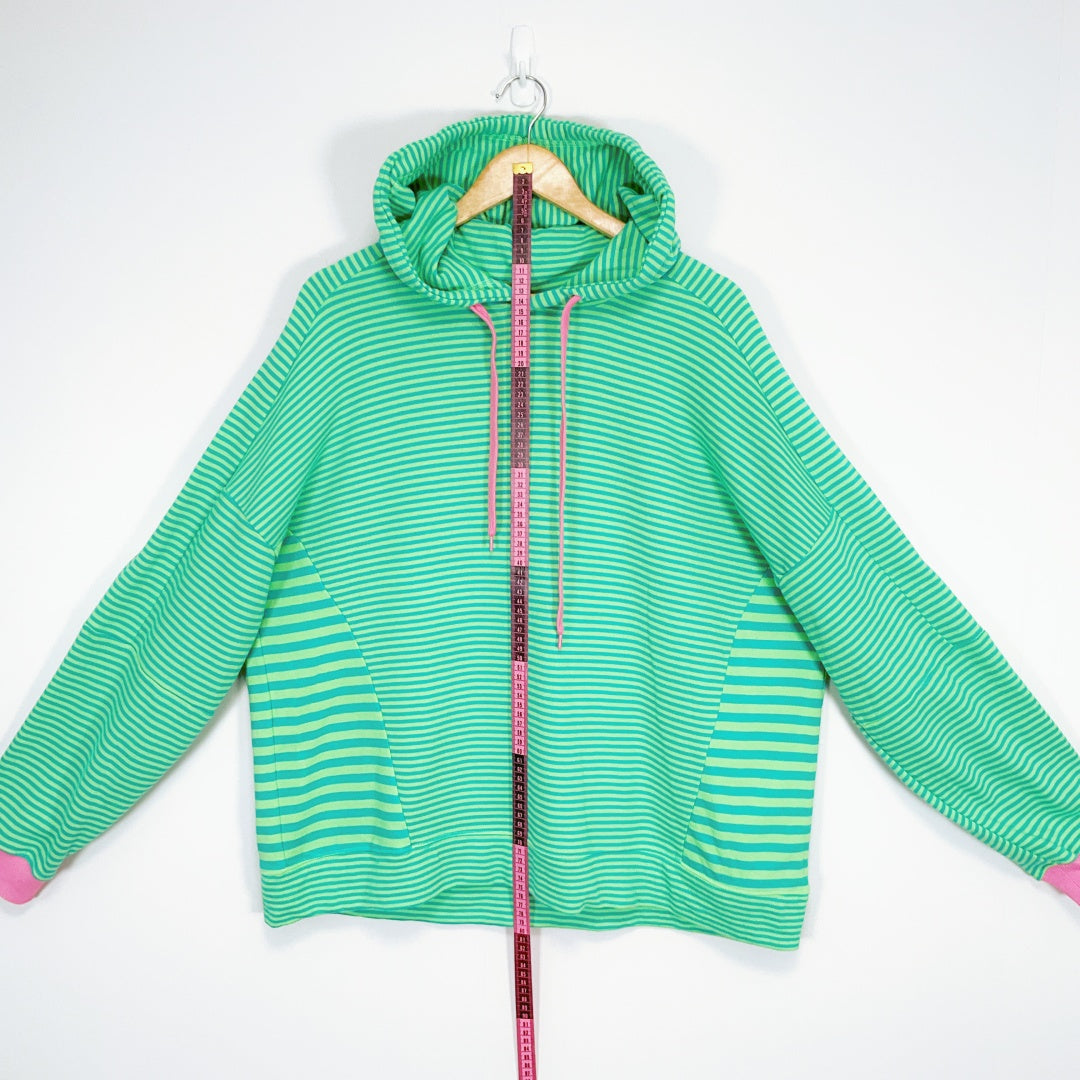 Shine On - Green and Blue Stripe Hoodie