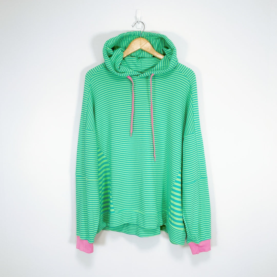 Shine On - Green and Blue Stripe Hoodie