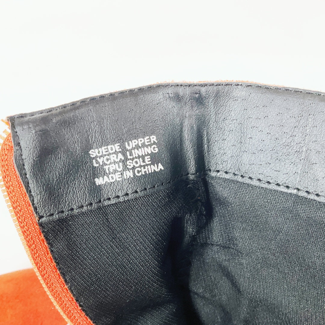 Los Cabos - Stevie Orange Suede Zip-Up Boots