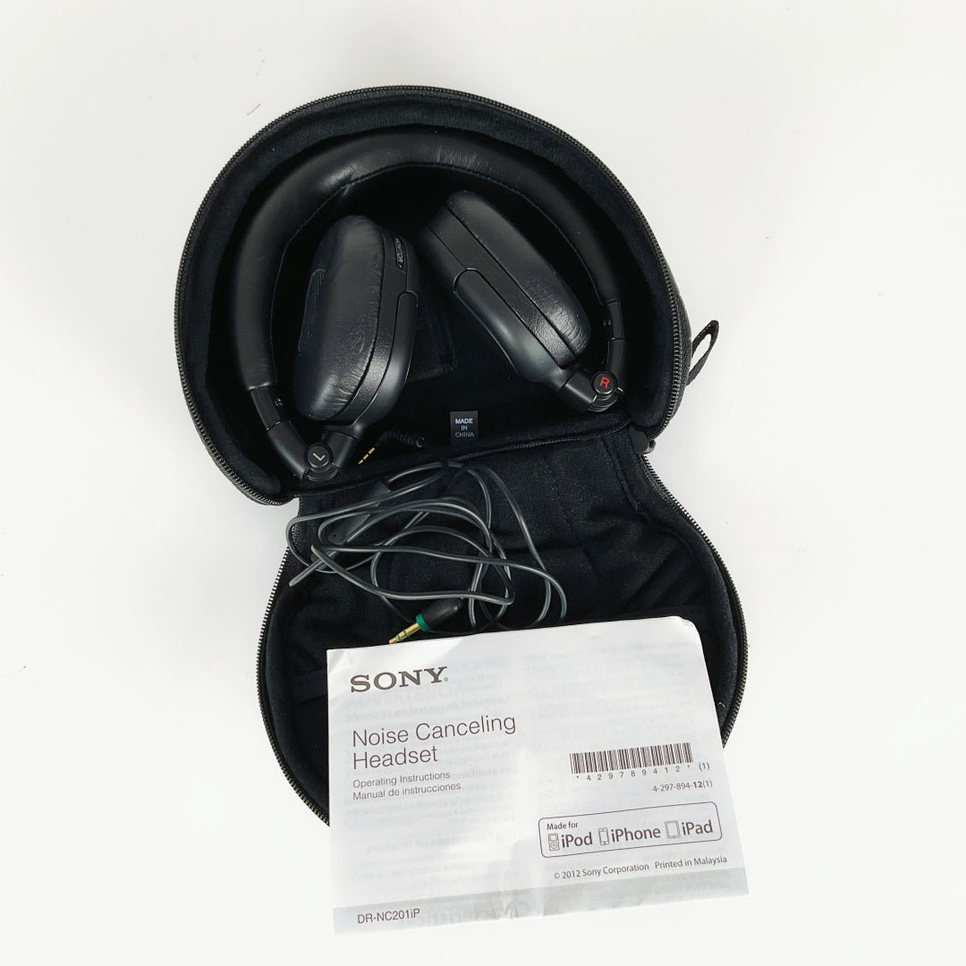 Sony DR-NC201iP Noise Cancelling Headphones with Case & Accessories