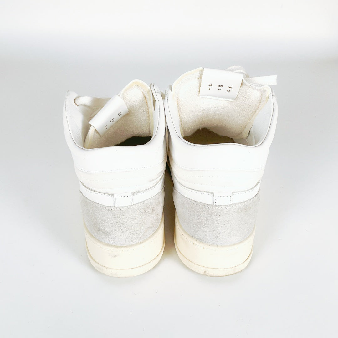 GREATS Brooklyn White Sneakers – US Men's Size 9 – PU Leather & Suede