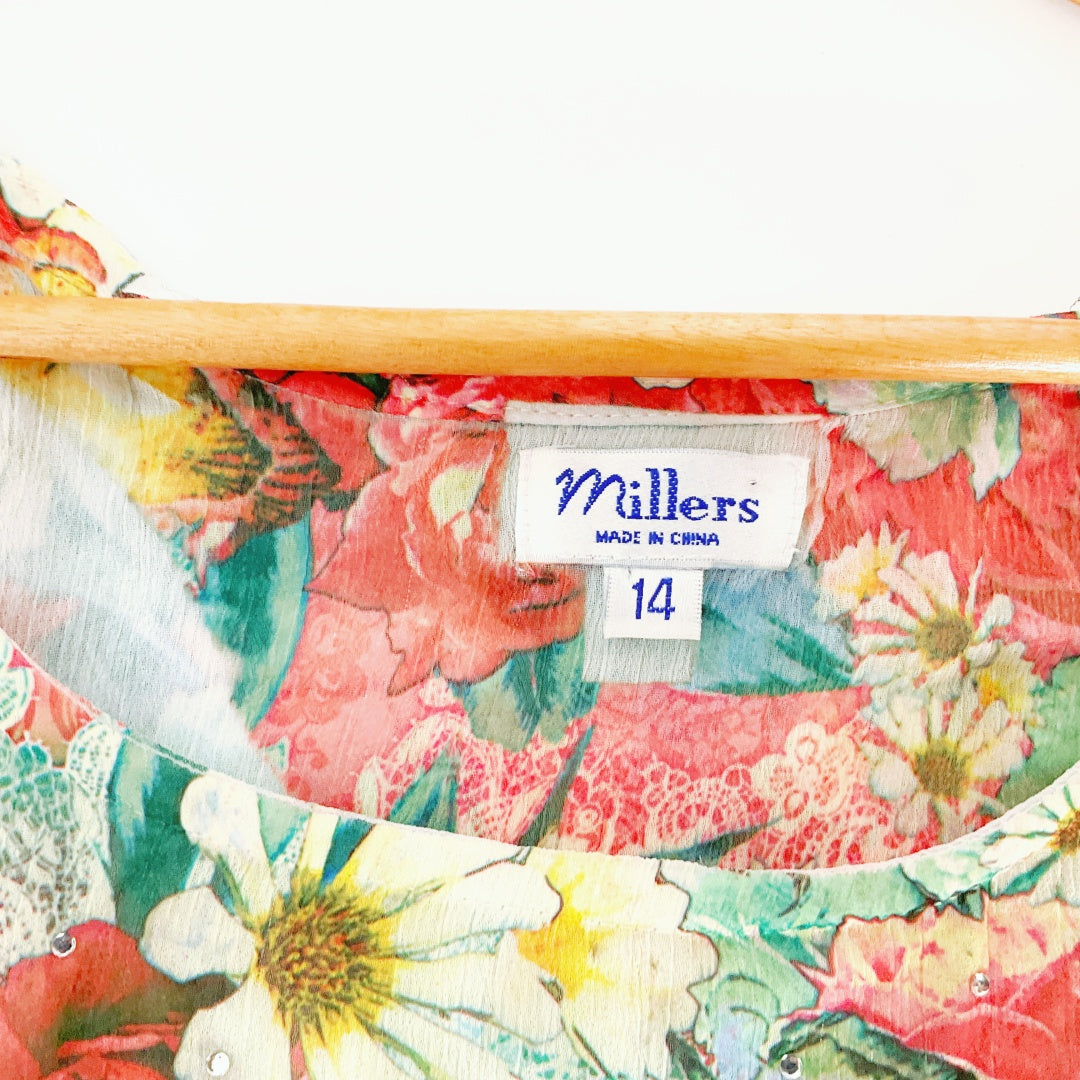 Millers - Floral Shirt with Diamante Detail