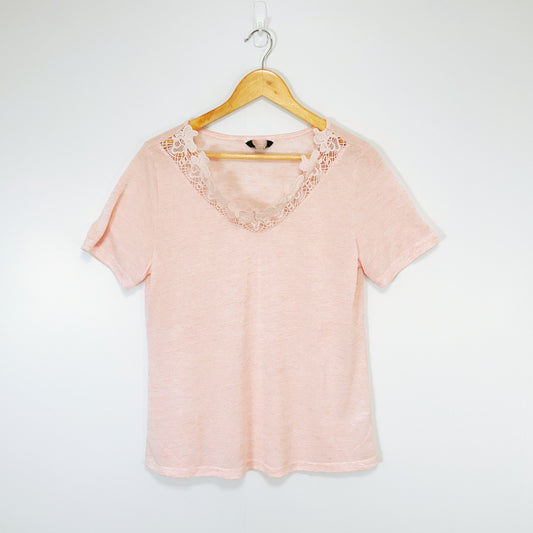 European Collection - Pink Lace Detail Shirt