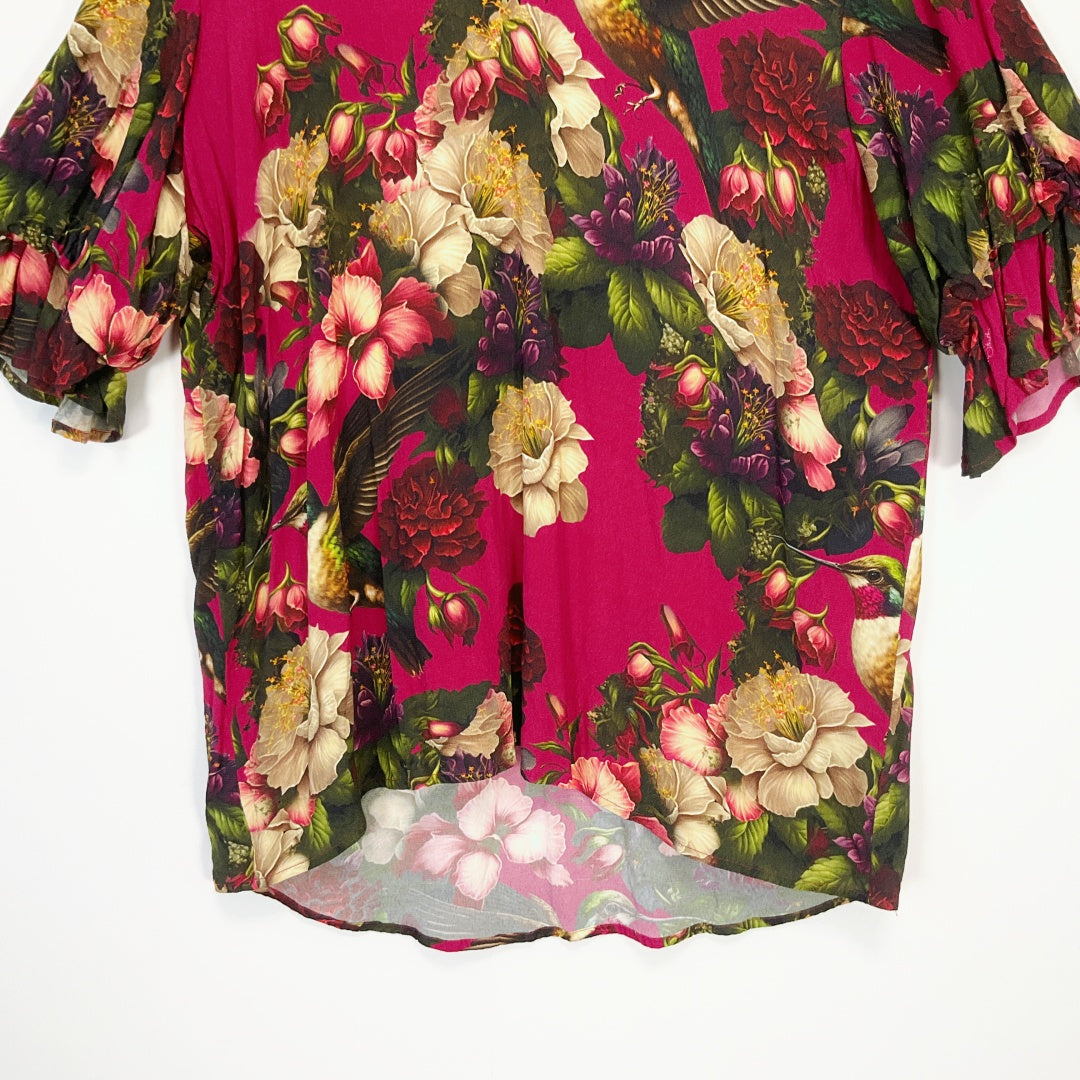 Annah Stretton - Floral & Bird Print Blouse