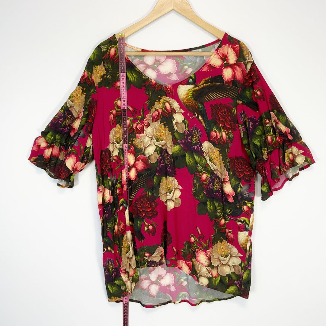 Annah Stretton - Floral & Bird Print Blouse
