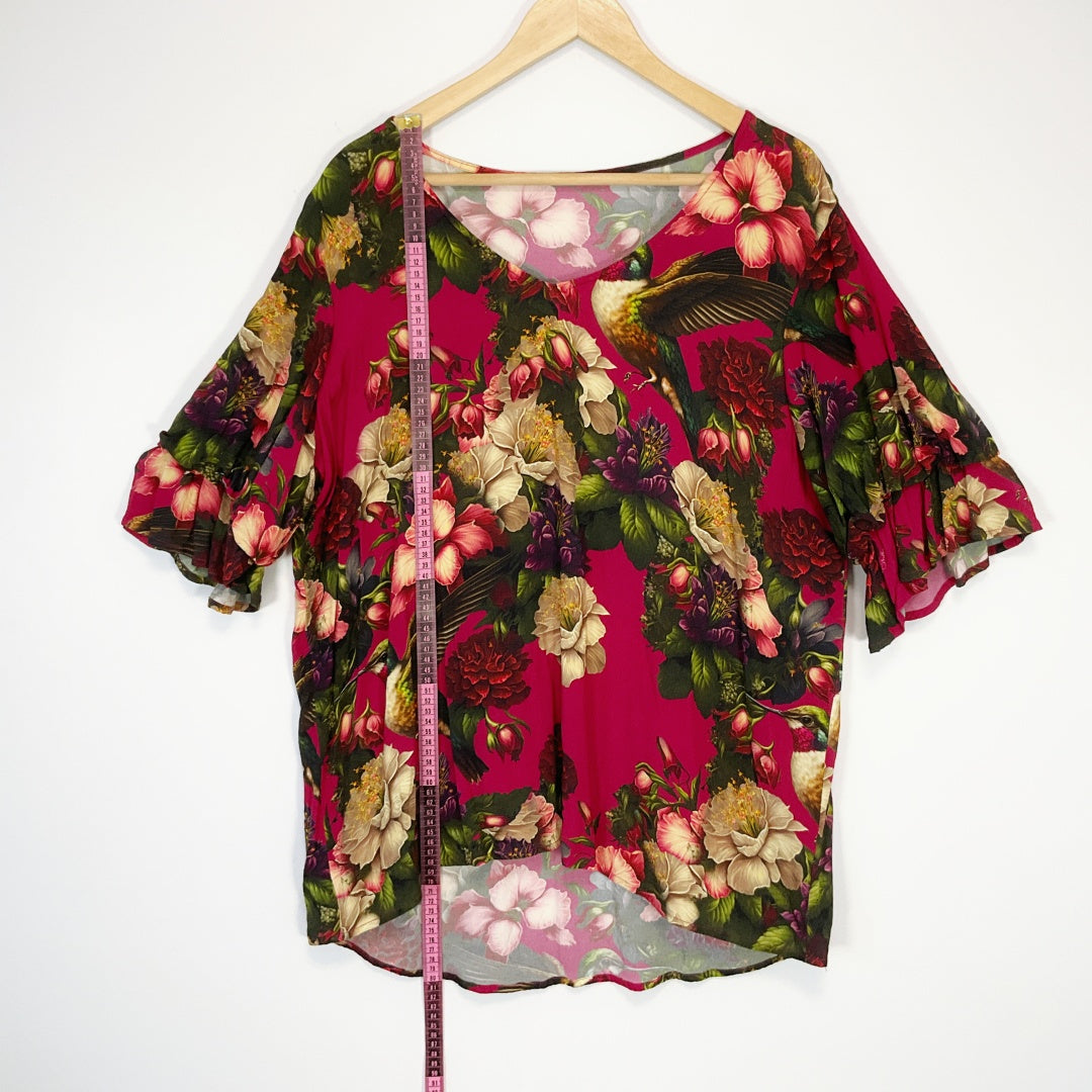Annah Stretton - Floral & Bird Print Blouse