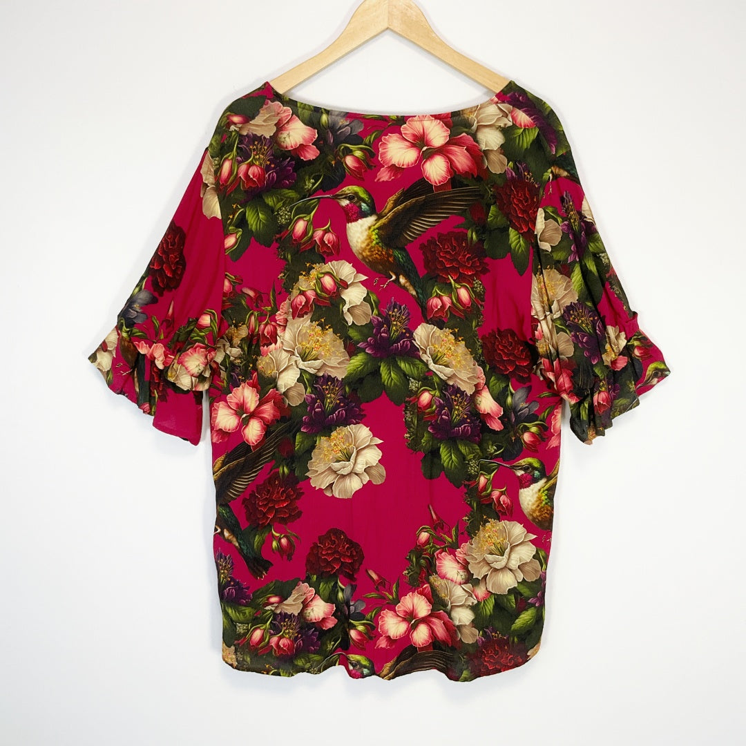 Annah Stretton - Floral & Bird Print Blouse