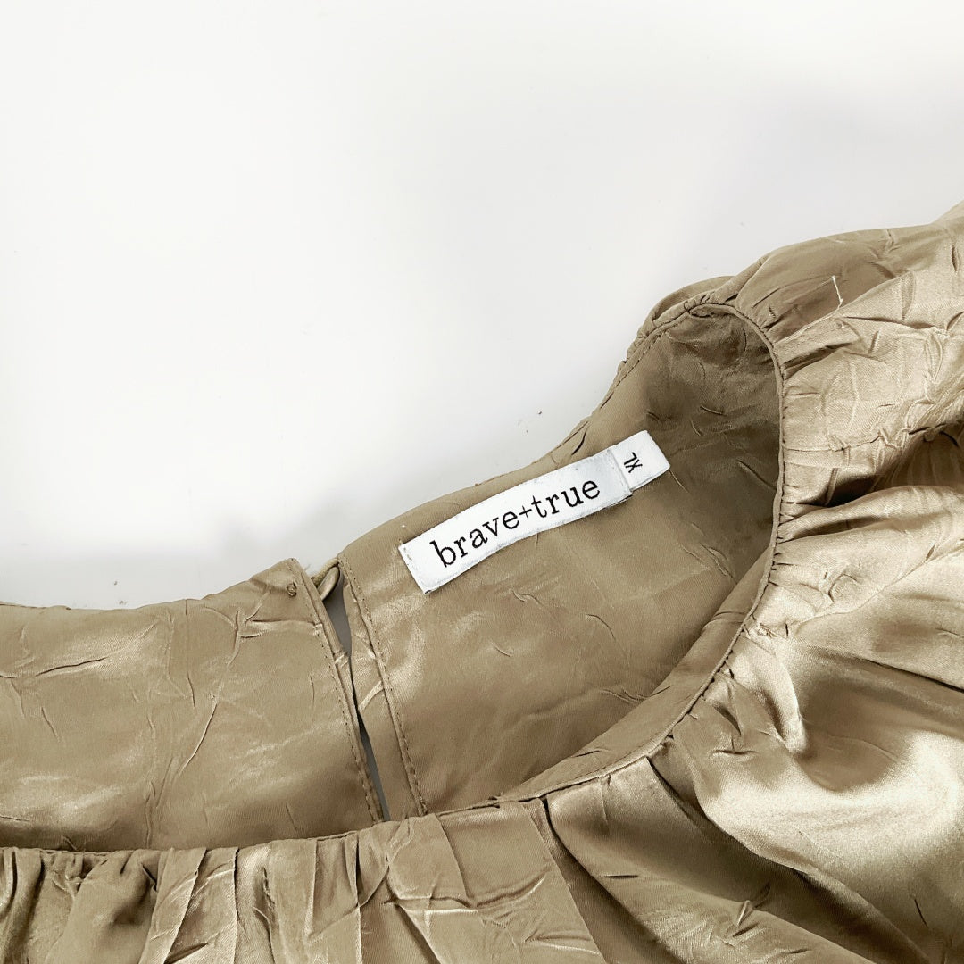 Brave + True Khaki Green Top