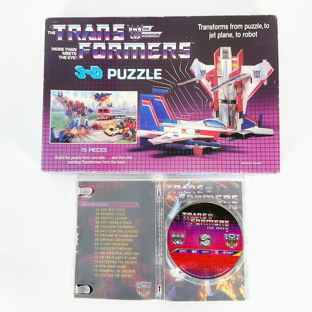 Vintage 1985 Transformers 3D Puzzle + Transformers Movie DVD
