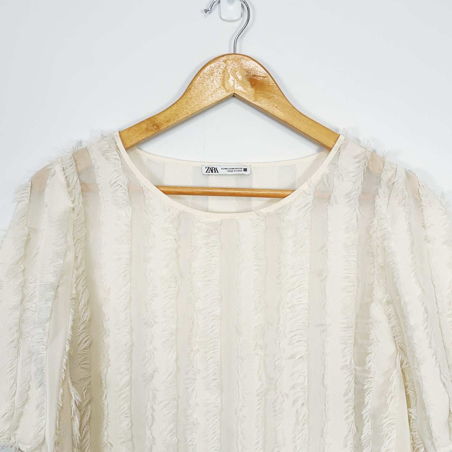 Zara - Soft Sheer White Blouse