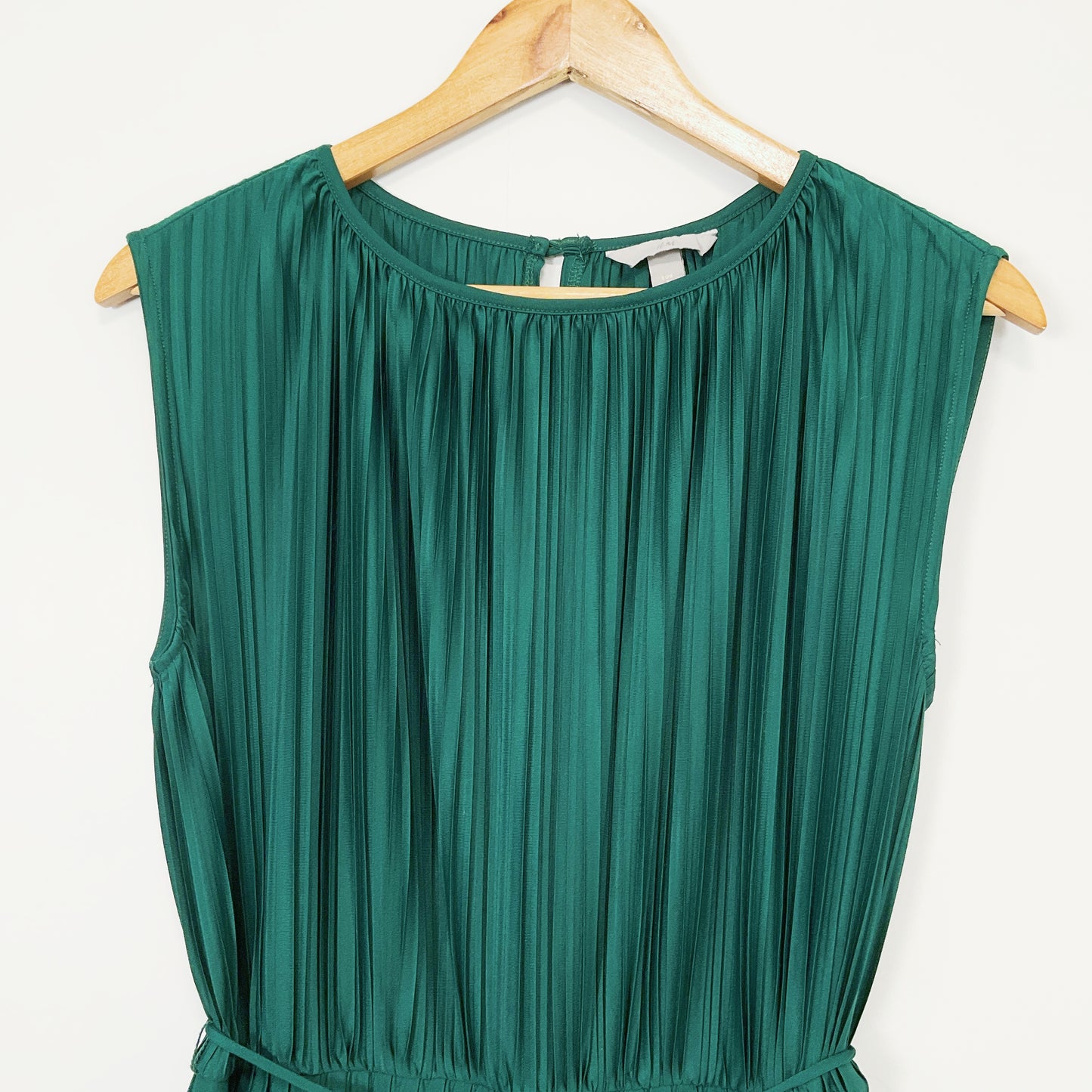 H&M Pleated Jade Dress