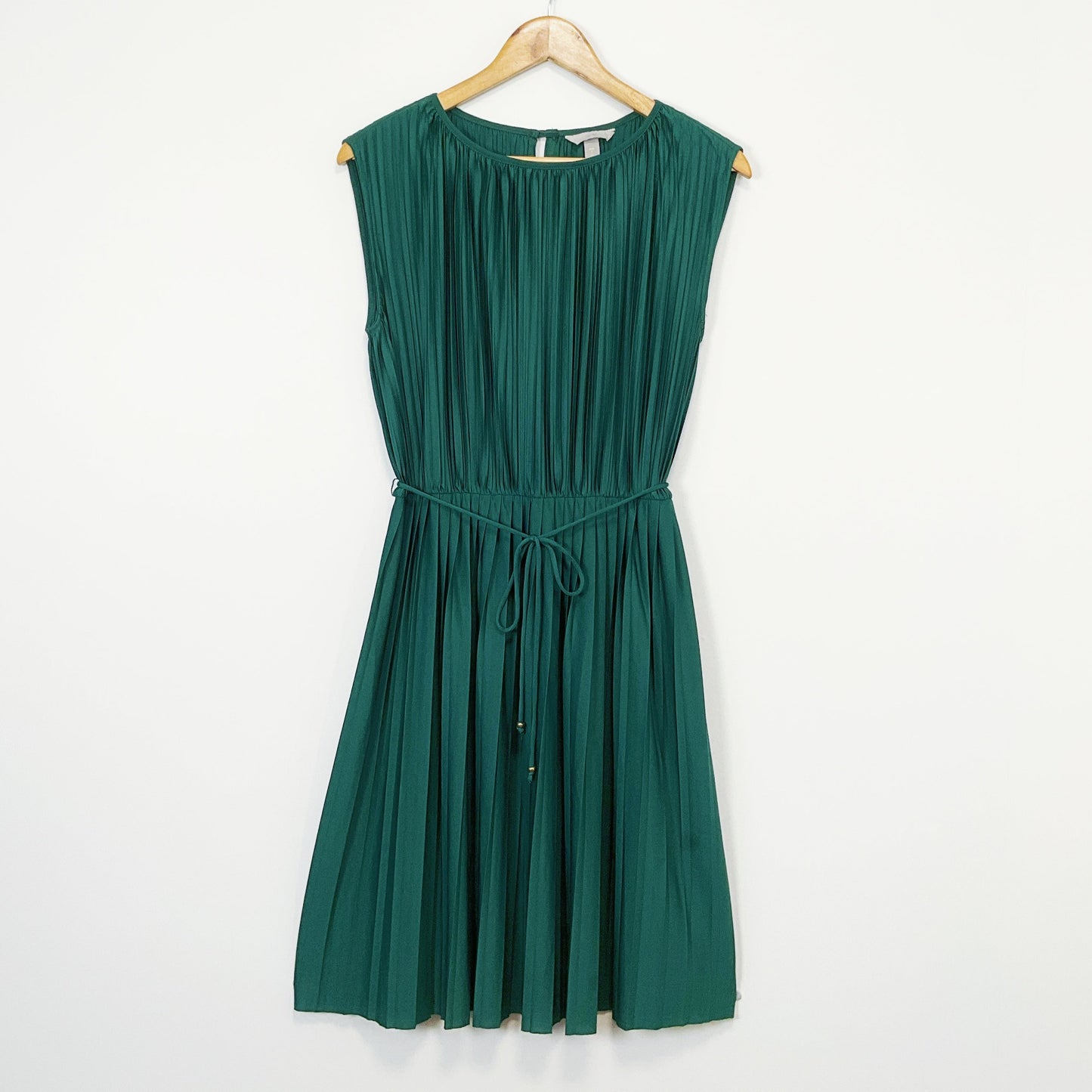 H&M Pleated Jade Dress