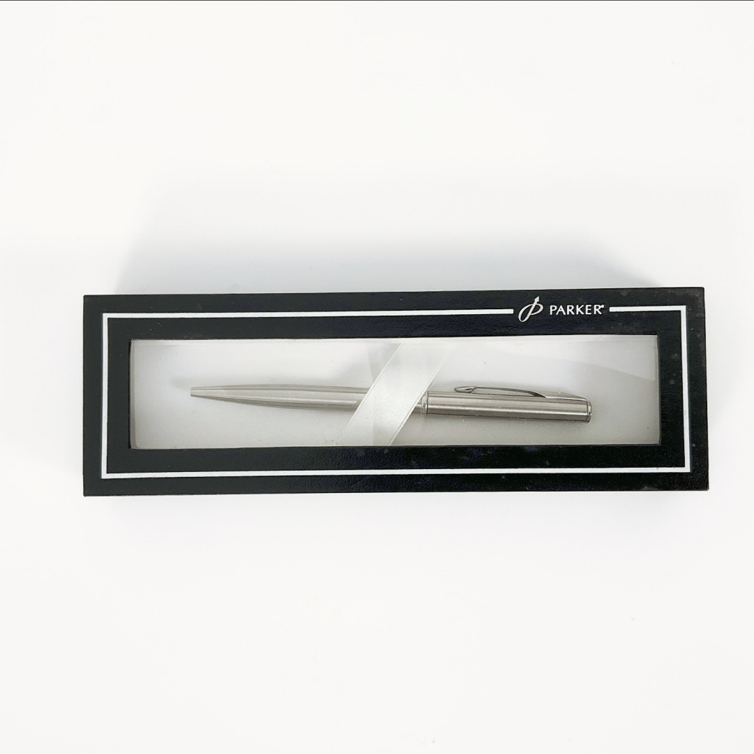 PARKER - Twist Ballpoint Polished Silver Pen - Black Ink