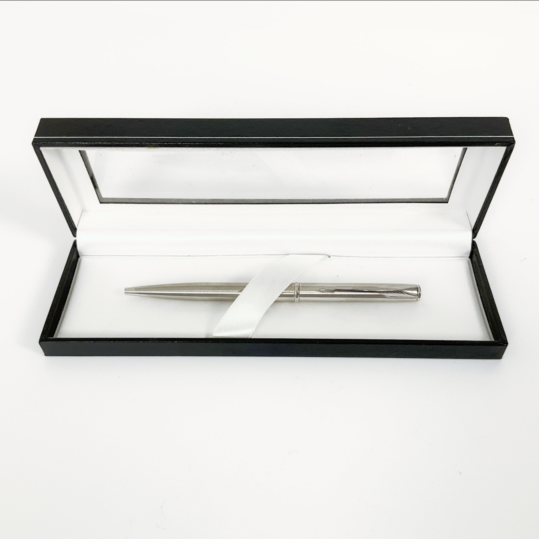 PARKER - Twist Ballpoint Polished Silver Pen - Black Ink