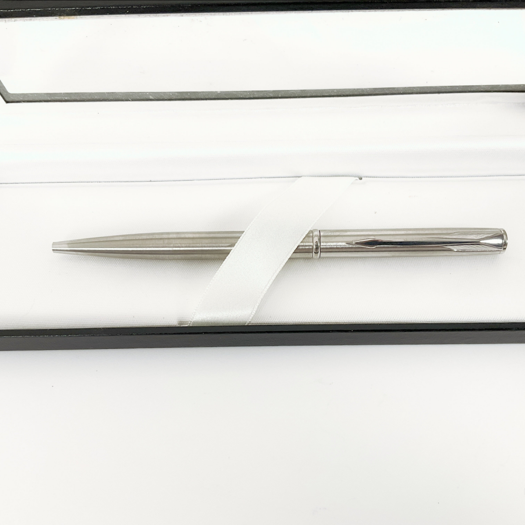 PARKER - Twist Ballpoint Polished Silver Pen - Black Ink