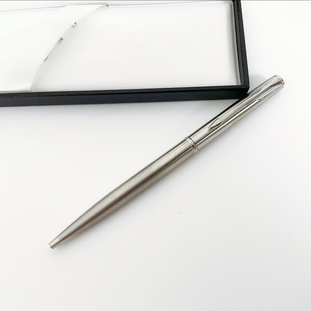 PARKER - Twist Ballpoint Polished Silver Pen - Black Ink