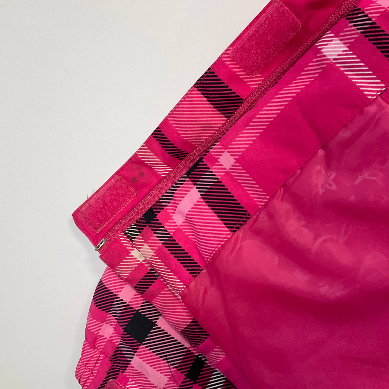 A'ND Pink Plaid Hooded Jacket – Size 14