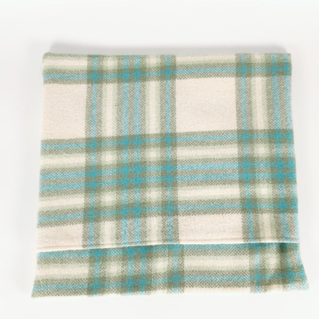 Artearoa - Aroha Cushion Cover - Aqua & Blue Check