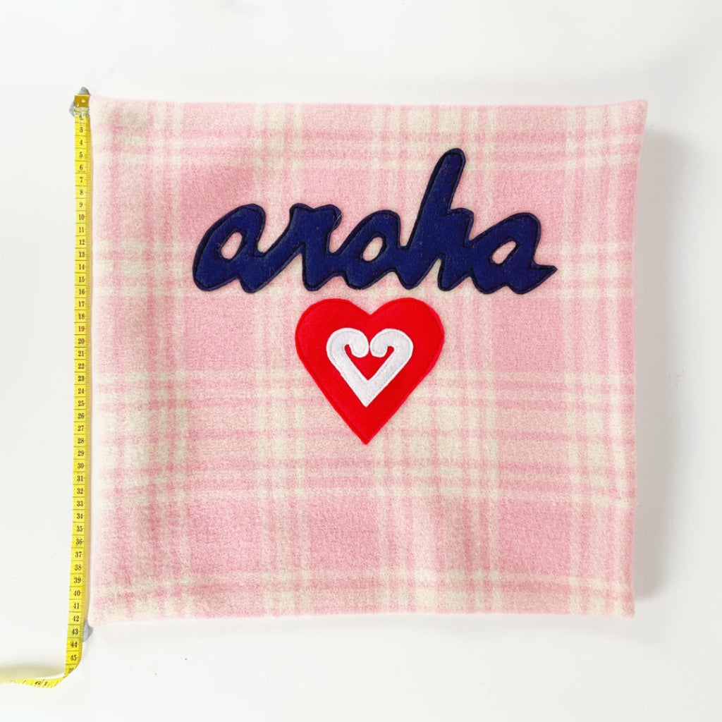 Artearoa - Aroha Cushion Cover - Pink Check