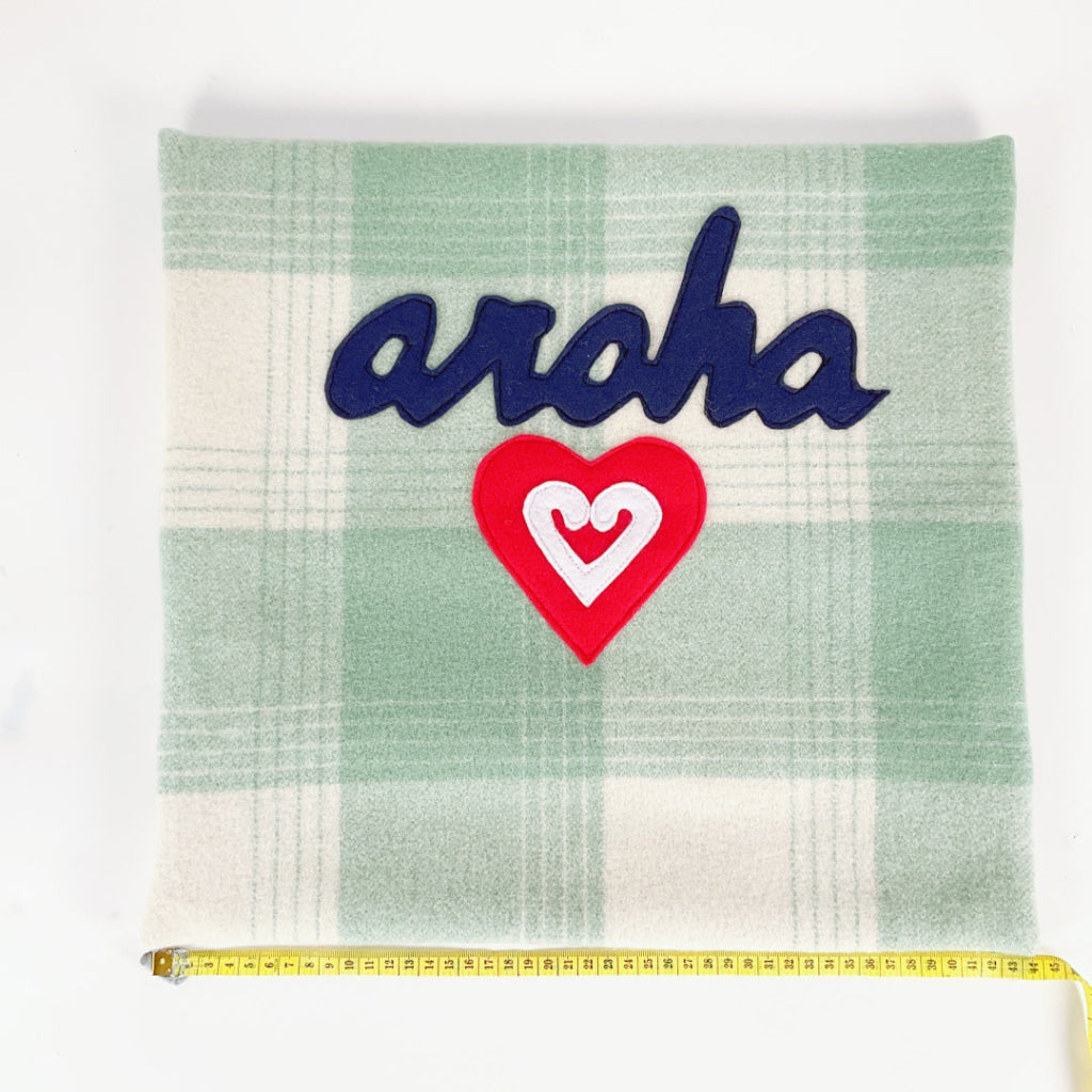 Artearoa - Aroha Cushion Cover - Sage Green Check