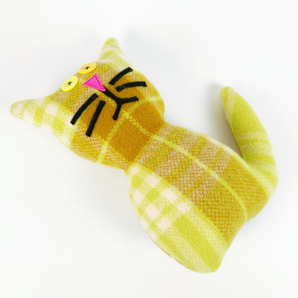 Artearoa – Blanket Cat – Lime Green Check